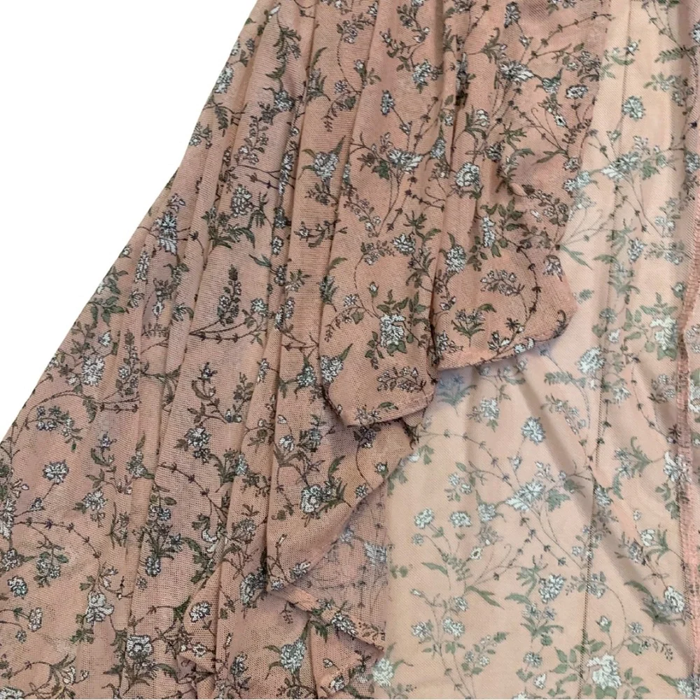 American Rag Cie Pink Floral Cottage Duster Cardigan Kimono Jacket Boho Prairie - Picture 2 of 12